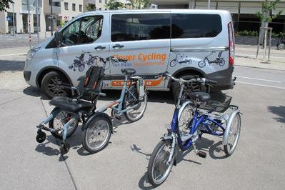Dreirad Probefahrt vor Ort Vor Ort Probefahrten - Unser Clever Cycling Service Wagen vor Ort